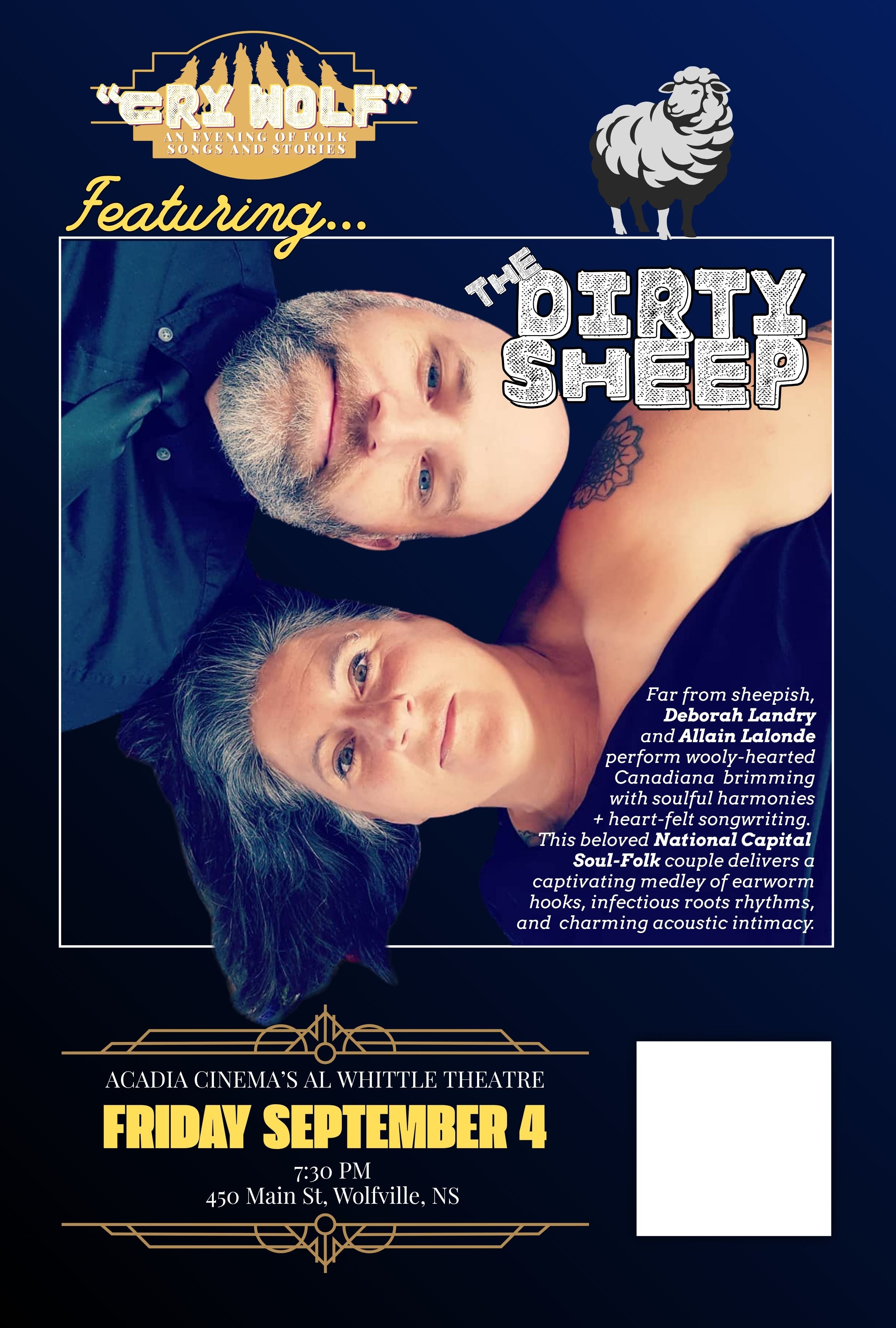 4-PACK TICKETS TO CRY WOLF @ WOLFVILLE, NS with JACK PINE and THE DIRTY SHEEP (Copy)